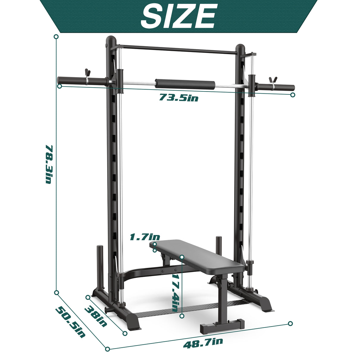 Squat Rack with Smith Bar (Bench Optional)