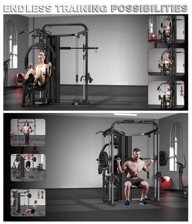 2-in-1 Home Gym Station & Smith Machine Rack