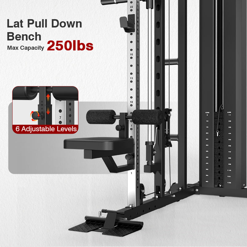Smith Machine with Bench and 240lbs Weight Plates Package
