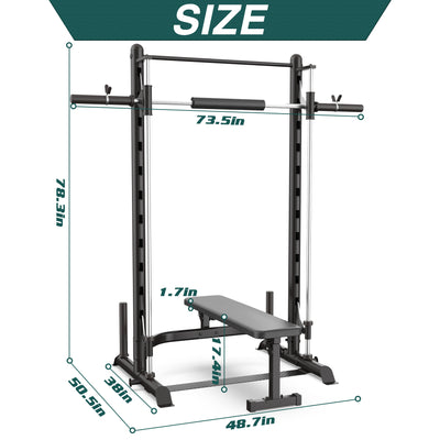 Squat Rack with Smith Bar (Bench Optional)