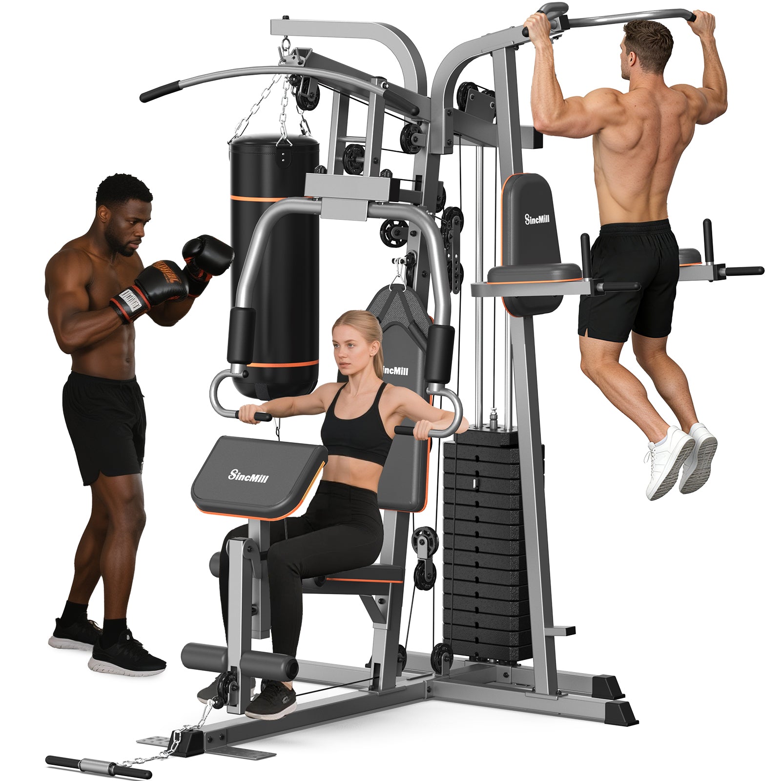 SincMill Home Gym SCM-1330 148LB Multifunctional Full Body Home Gym Eq