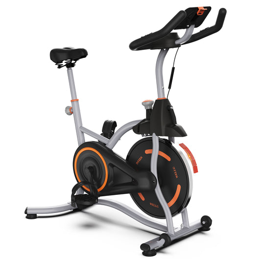 WELLG Exercise Bike WG-521, Brake Pad Stationary Bike for Home with Exclusive App, Magnetic Indoor Cycling Bike with 300 lb Weight Capacity, Low Noise, Tablet Holder