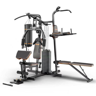 Multi-Gym Station for Full-body Workout/ 158lbs Weight Stack