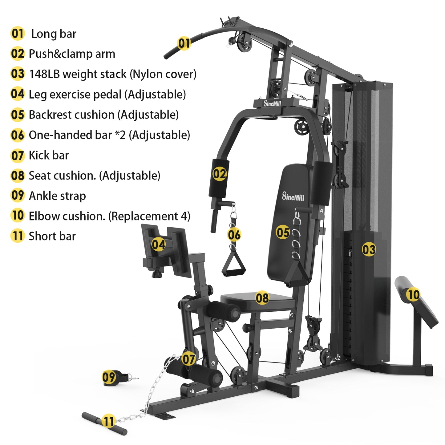 SCM-1148L【148LB】Home Gym Fitness Equipment SKU XZATJG