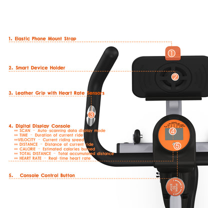 WELLG Exercise Bike WG-521, Brake Pad Stationary Bike for Home with Exclusive App, Magnetic Indoor Cycling Bike with 300 lb Weight Capacity, Low Noise, Tablet Holder