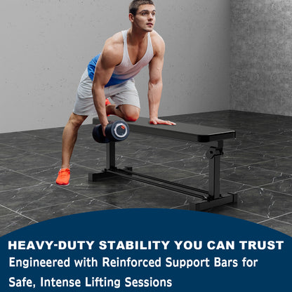 SincMill Extended Flat Weight Bench, Extra Long Workout Bench for Weightlifting and Strength Training, 1000lbs Capacity