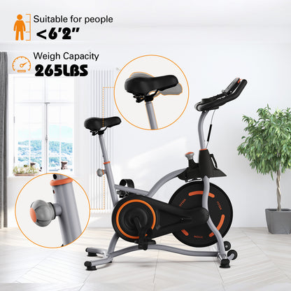 WELLG Exercise Bike WG-521, Brake Pad Stationary Bike for Home with Exclusive App, Magnetic Indoor Cycling Bike with 300 lb Weight Capacity, Low Noise, Tablet Holder