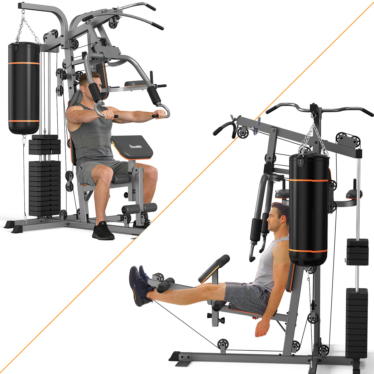 Multi-Gym Station for Full-body Workout /148LBS Weight Stack