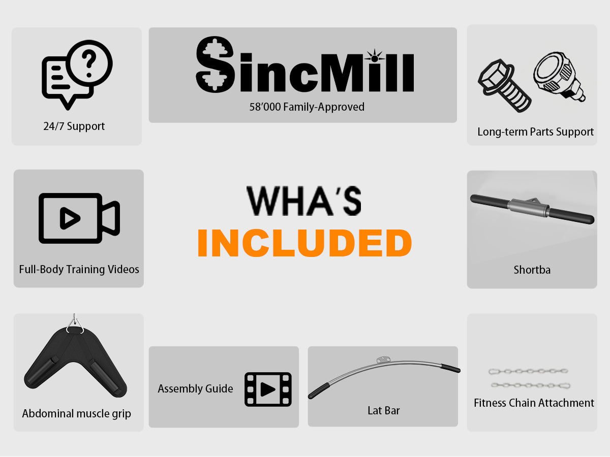 SincMill Home Gym SCM-1330 148LB Multifunctional Full Body Home Gym Equipment for Home Workout Equipment Exercise Equipment Fitness Equipment