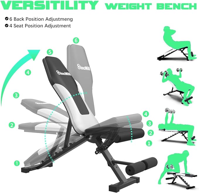 [SincMill] Adjustable Weight Bench for Home Exercise