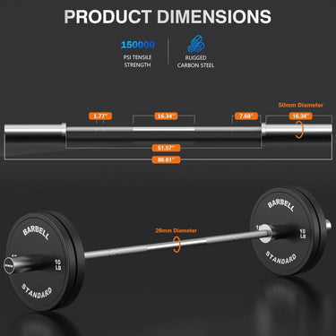 7ft Olympic Barbell, Weight 45LB