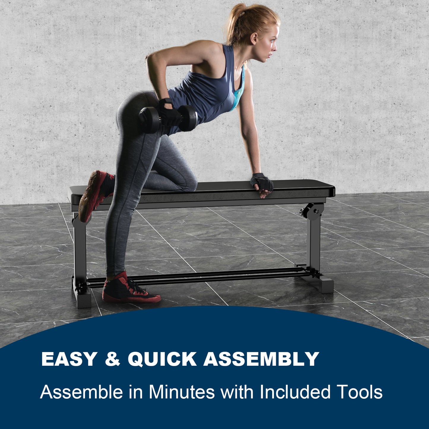 SincMill Extended Flat Weight Bench, Extra Long Workout Bench for Weightlifting and Strength Training, 1000lbs Capacity