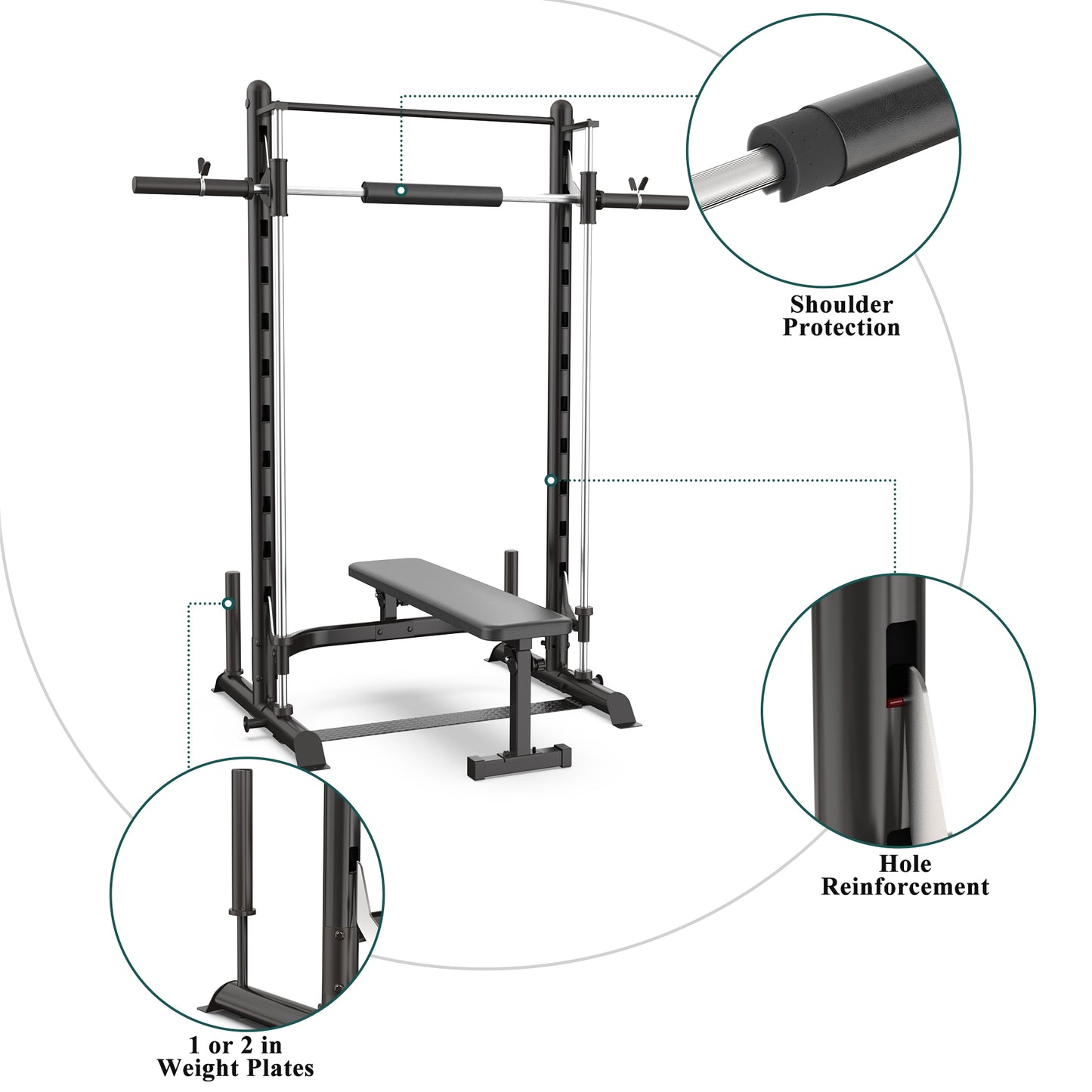 SCM-S1000DW SincMill squat rack for home gym bench press bar weight bench set for home gym power rack machines