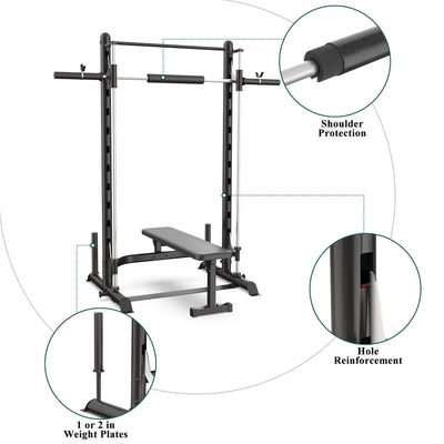 Squat Rack with Smith Bar (Bench Optional)