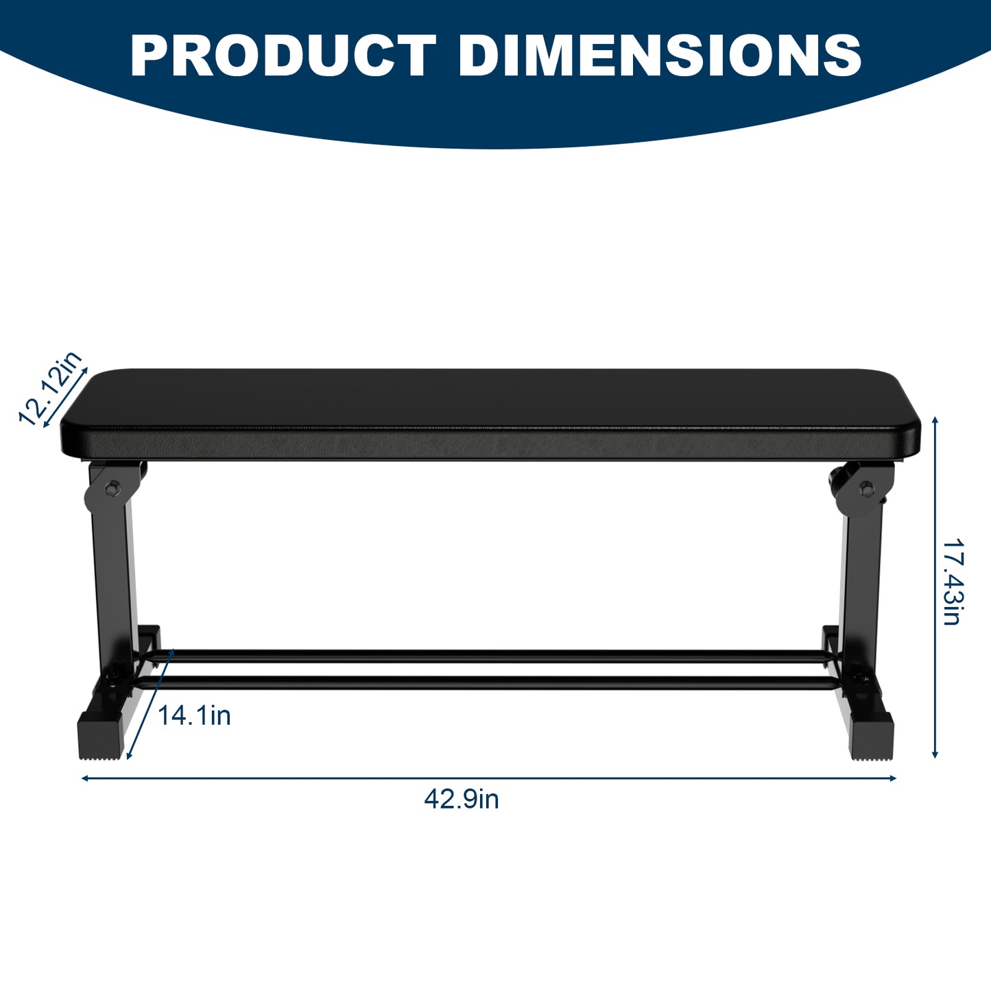 SincMill Extended Flat Weight Bench, Extra Long Workout Bench for Weightlifting and Strength Training, 1000lbs Capacity