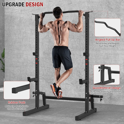 Squat   Rack   with   Adjustable   Workout   Bench