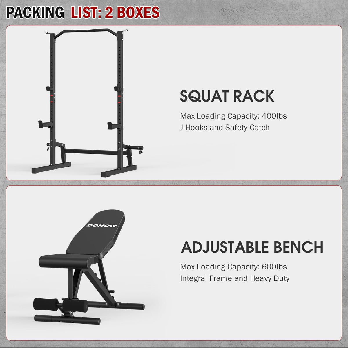 Squat   Rack   with   Adjustable   Workout   Bench