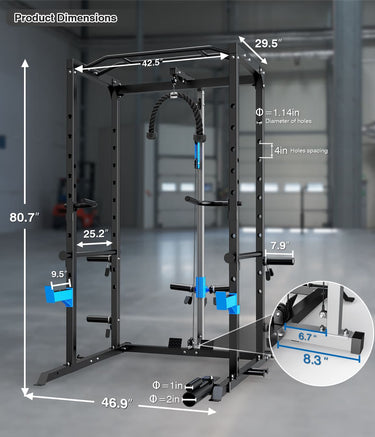 Power Cage with Lat Pull-down