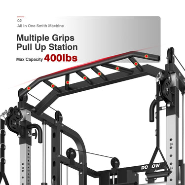 All in One Smith Machine Rack with Weight Stacks & Dual Cable System