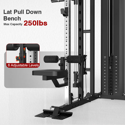Smith Machine with Bench and 240lbs Weight Plates Package