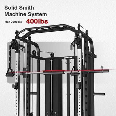 Smith Machine with Bench and 240lbs Weight Plates Package