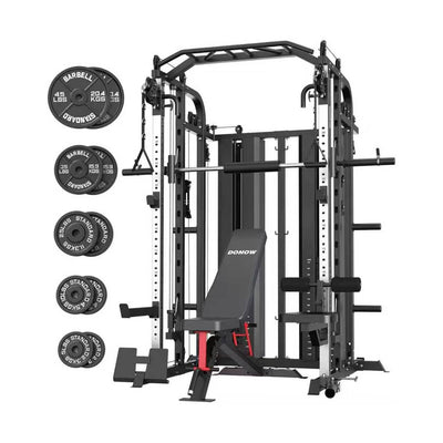 Smith Machine with Bench and 240lbs Weight Plates Package