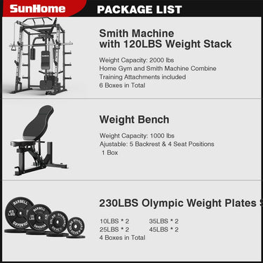 Smith Machine Power Rack（Pro Bench and Plates Optional)